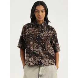 United Colors of Benetton Spread Collar Floral Corduroy Shirt-picture-48