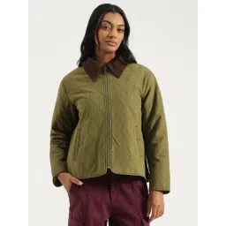 United Colors of Benetton Spread Collar Quilted Twill Jacket-picture-33