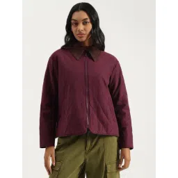 United Colors of Benetton Spread Collar Quilted Twill Jacket-picture-25