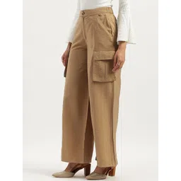 United Colors of Benetton Women High-Rise Cargos Trousers image 2