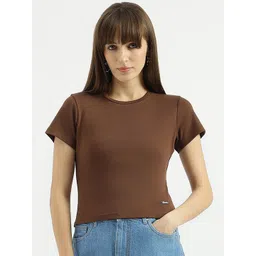United Colors of Benetton Women Solid Round Neck Cotton T-shirt-picture-30