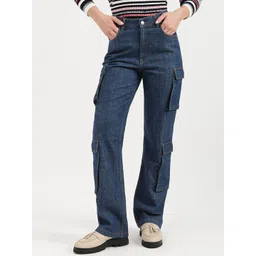 United Colors of Benetton Women Straight Fit High-Rise Pure Cotton Cargos Jeans-picture-19