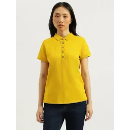 United Colors Of Benetton Yellow Cotton Blend Solid T-Shirt-picture-35