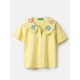 United Colors Of Benetton Yellow Cotton Regular Fit Embroidered Top-picture-17