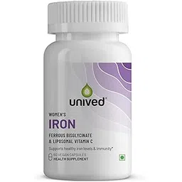 Unived Women’s Iron Supplement | 29mg Ferrous Bisglycinate + 65mg Liposomal Vitamin C | 100% RDA Iron & Vitamin C | High Absorption, Gentle on Stomach | Vegan | 60 Capsules-picture-19