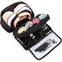 universal buyer Undergarments Underwear Organizer Waterproof Travel Packing Toiletry Makeup Bag Fashion Portable Multi-Functional Travel Organizer Cosmetic Luggage Storage Case Pouch (Black)-picture-18