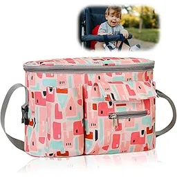 Universal Pram Organiser, Portable Pram Organiser Bag, Waterproof Pram Organiser Bag, Storage Bag for Baby Pushchairs to Carrying Water Glasses, Cell Phones, Toys, with A Pu Coating Abrasion(1 Pack)-image-15