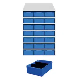 Universal UMASU10 White & Blue 8 Shelves 21 Bins Storage Rack-picture-19
