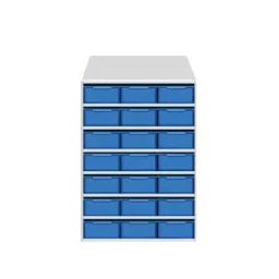 Universal UMASU10 White & Blue 8 Shelves 21 Bins Storage Rack image 3