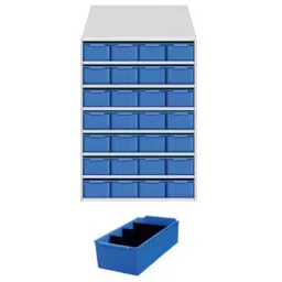 Universal UMASU14 White & Blue 8 Shelves 28 Bins Storage Rack-picture-14