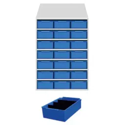 Universal UMASU15 White & Blue 8 Shelves 21 Bins Storage Rack-picture-10