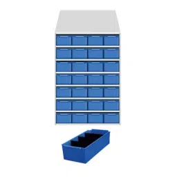 Universal UMASU19 White & Blue 8 Shelves 28 Bins Storage Rack-picture-27