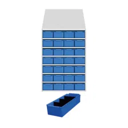 Universal UMASU24 White & Blue 8 Shelves 28 Bins Storage Rack-picture-13