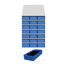 Universal UMASU25 White & Blue 8 Shelves 21 Bins Storage Rack image 1