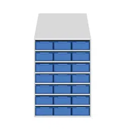 Universal UMASU25 White & Blue 8 Shelves 21 Bins Storage Rack image 3