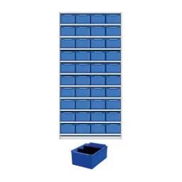 Universal UMASU29 White & Blue 11 Shelves 40 Bins Storage Rack-picture-16