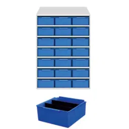 Universal UMASU5 White & Blue 8 Shelves 21 Bins Storage Rack-picture-12