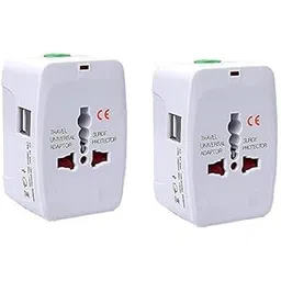 Universal Worldwide International Travel Adapter with 125V 6A,250V Electrical Protected Plug (Travel Adapter with Dual USB (Pack of 2)-picture-39