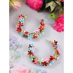UNIVERSITY TRENDZ Floral Hoop Earrings image 3