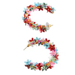 UNIVERSITY TRENDZ Floral Hoop Earrings image 5