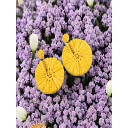 UNIVERSITY TRENDZ Gold-Plated Classic Raffia Drop Earrings-picture-41