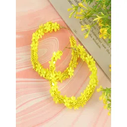 UNIVERSITY TRENDZ Gold-Plated Flora Beaded Hoop Earrings-picture-18