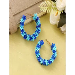 UNIVERSITY TRENDZ Gold-Plated Floral Hoop Earrings-picture-14