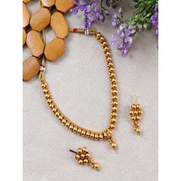 UNIVERSITY TRENDZ Gold-Plated Marathi Choker Jewellery Set-picture-24