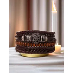 UNIVERSITY TRENDZ Men 4 Leather Antique Wraparound Bracelet-picture-15