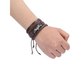 UNIVERSITY TRENDZ Men 4 Leather Antique Wraparound Bracelet-picture-14