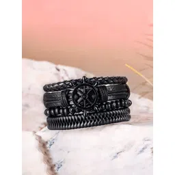 UNIVERSITY TRENDZ Men 4 Leather Antique Wraparound Bracelet-picture-18