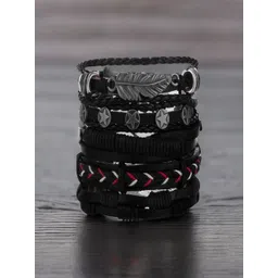 UNIVERSITY TRENDZ Men Beaded Leather Multistrand Bracelet-picture-10