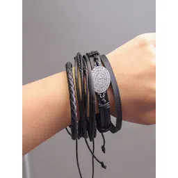 UNIVERSITY TRENDZ Men Leather Multistrand Bracelet image 4