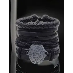UNIVERSITY TRENDZ Men Leather Multistrand Bracelet image 1