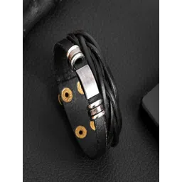 UNIVERSITY TRENDZ Men Leather Wraparound Bracelet-picture-38