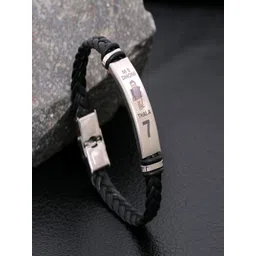 UNIVERSITY TRENDZ Men Leather Wraparound MS Dhoni Magnetic Clasp Bracelet-picture-40