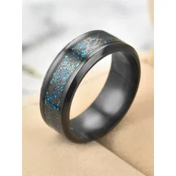 UNIVERSITY TRENDZ Men Rhodium-Plated Blue Finger Ring-picture-10
