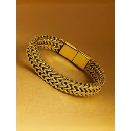 UNIVERSITY TRENDZ Men Stainless Steel Antique Gold-Plated Link Bracelet-picture-36