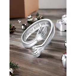 UNIVERSITY TRENDZ Silver-plated Hug Finger Ring-picture-38