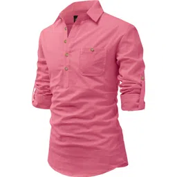 univibe Men Solid Cotton Blend Pathani Kurta-picture-15