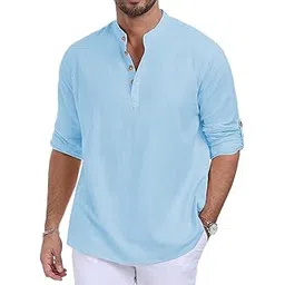 univibe Men Solid Cotton Blend Straight Kurta Shirt for Men (YSKY-44)-picture-10