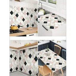 Univocean Pink & Grey Geometric Self Adhesive Waterproof Removable 3D Wallpaper-picture-22