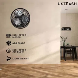 unleash Corus wall fan high speed, 9 inch Wall mount fan small size for office home 230 1 Blade Wall Fan image 3