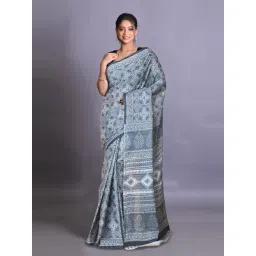 Unnati Silks Grey Printed Saree With Unstitched Blouse-picture-29