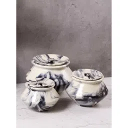 Unravel India Black Vintage Chronical Of Italy Ceramic Handi (0.4 L) - Set of 3-picture-11