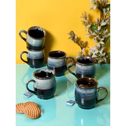 Unravel India Brown & Off-White Set of 6 Printed Cups Set-picture-39