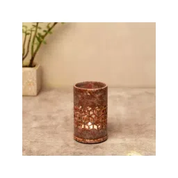 Unravel India Brown Marble Tea Light Holder - Set of 1-picture-14