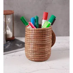 unravel india Brown Pine Wooden Pen Holder-picture-28