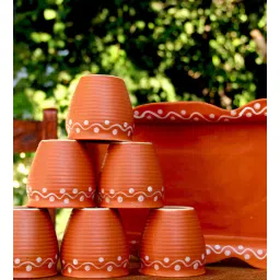 unravel india Earthen 100ml Brown Stoneware (Set of 7) Tea Khullad-picture-24