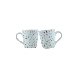 Unravel India Flower Petals Multicolor Ceramic Coffee Mug - Set of 2 image 2